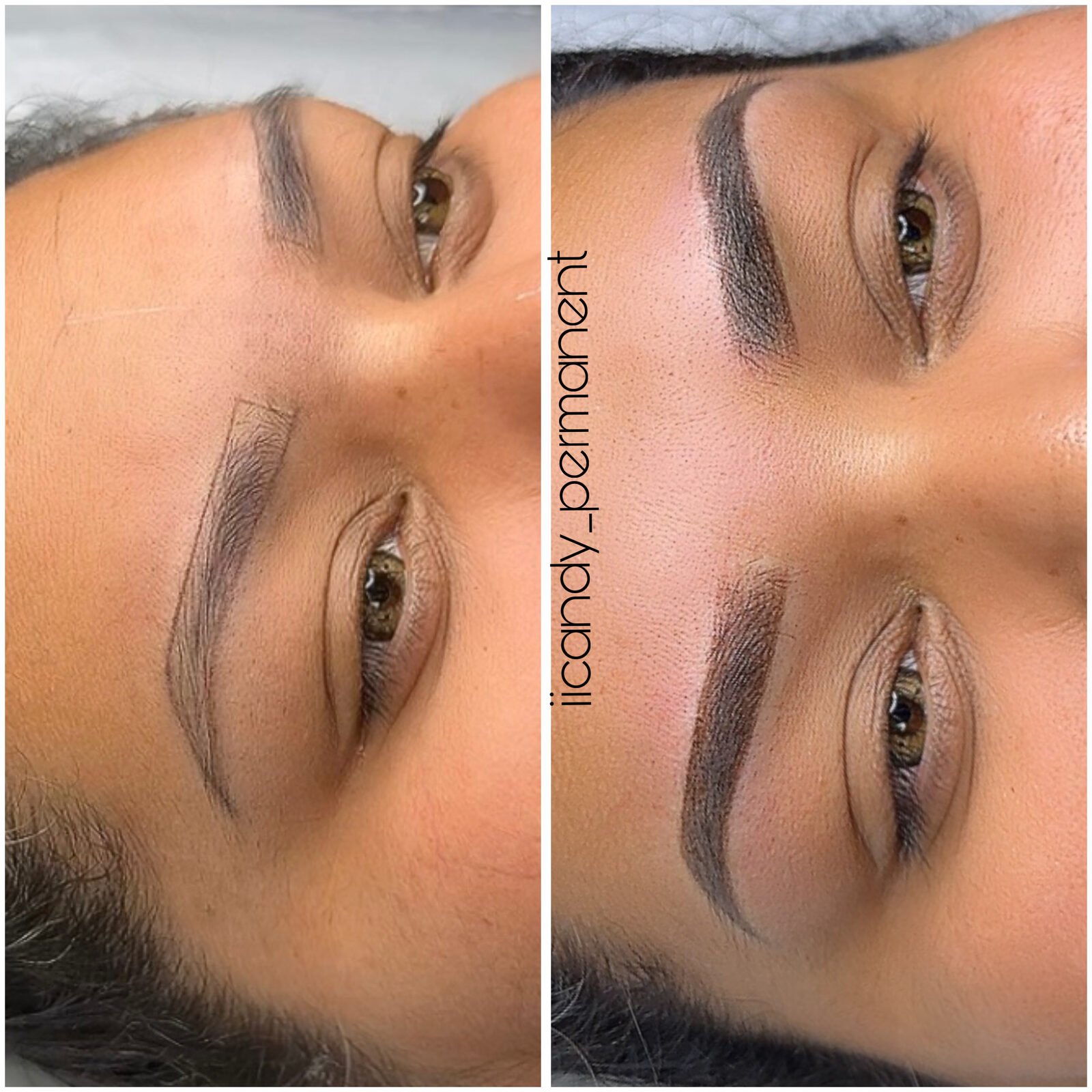 Ombre powder brows before and after by Candy