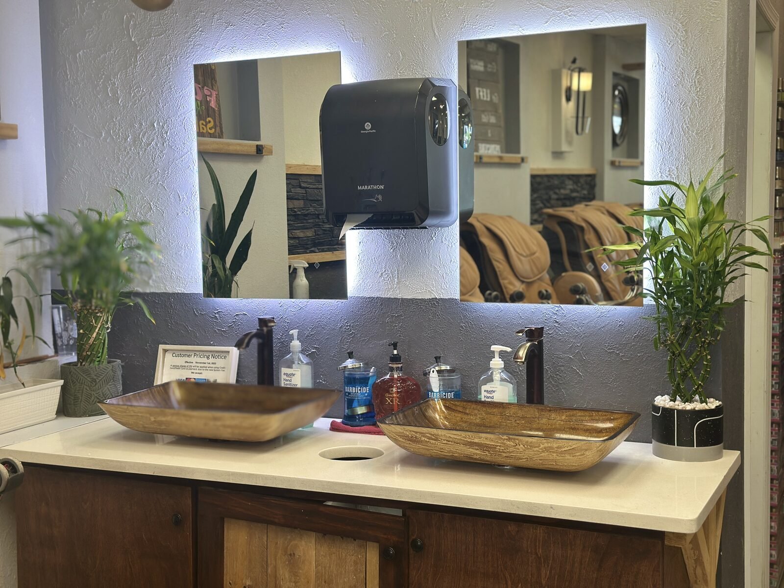 Inside Angel Nails & Spa on Holland Rd — pedicure chairs and wash station